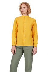 Classic Monk Shirt in Yolk Linen