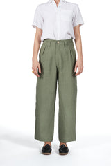 Sailor Pant in Olive Green Linen