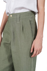 Sailor Pant in Olive Green Linen