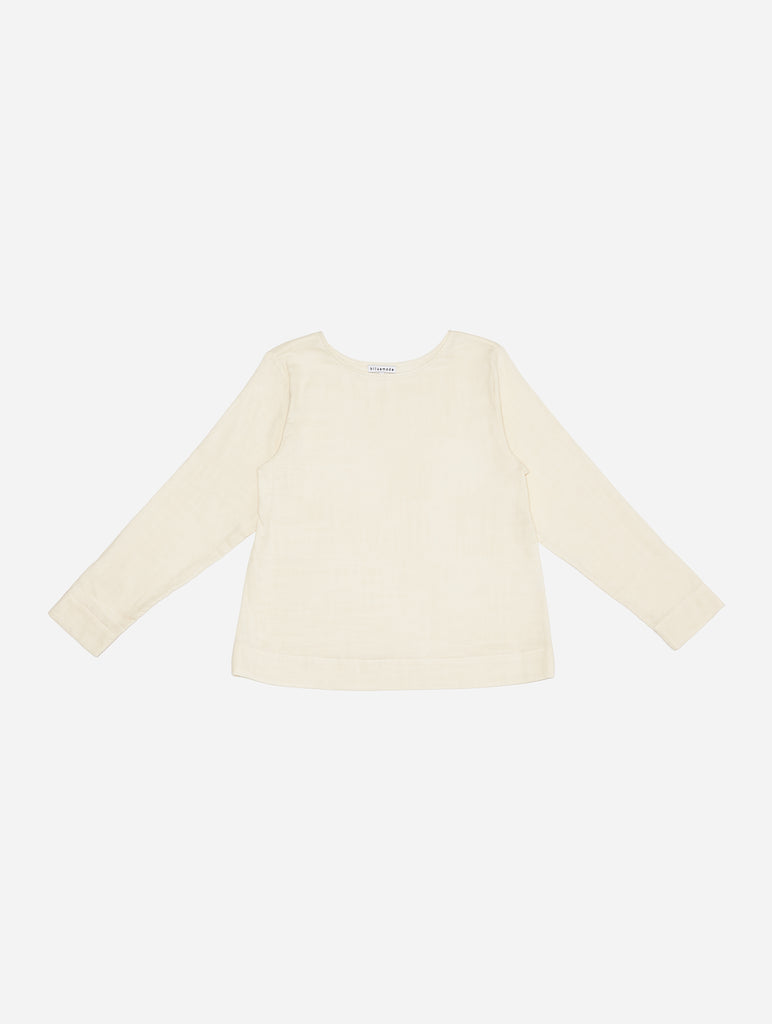 Long-Sleeved Tee in Cream Gauze