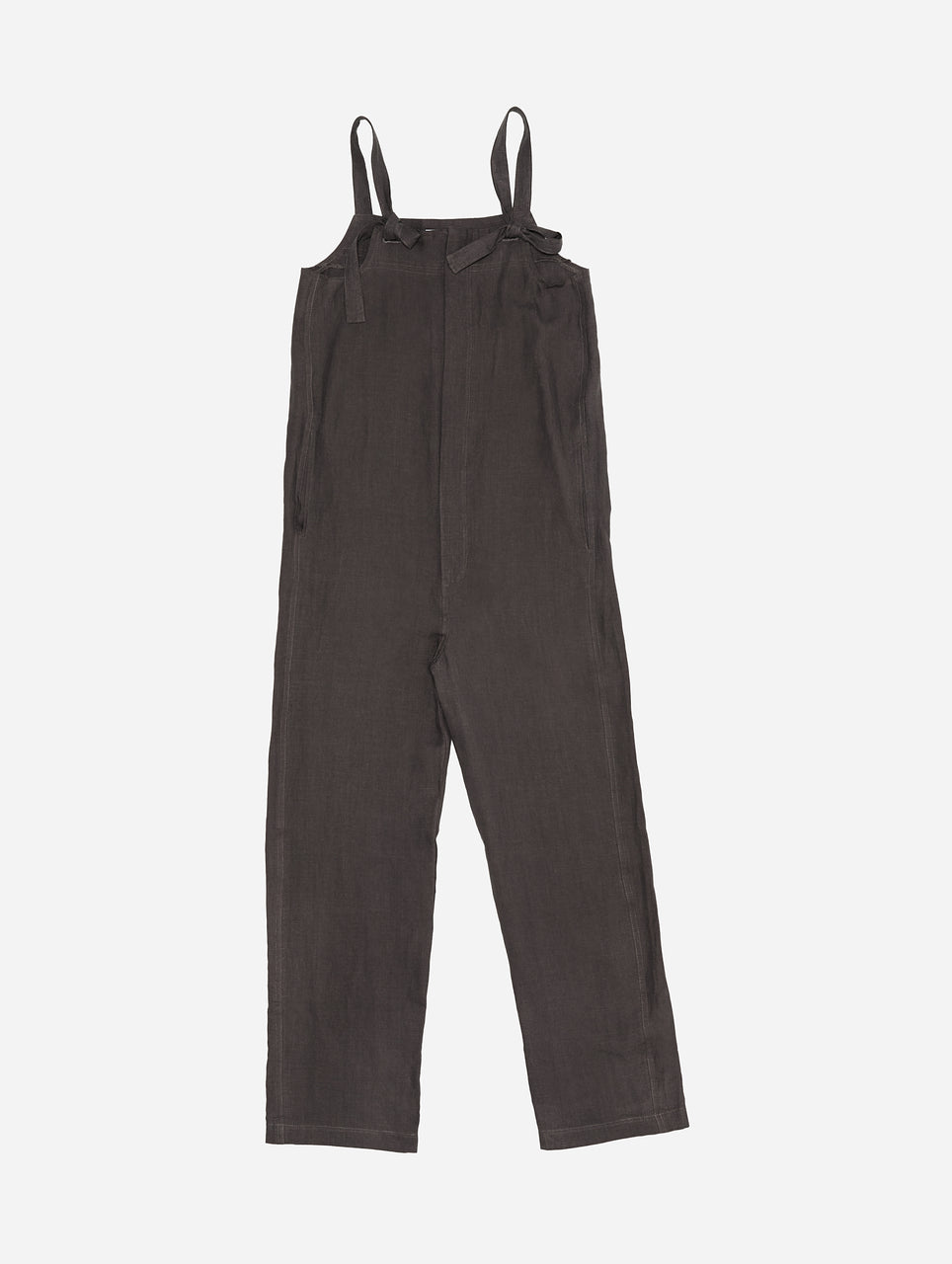 Zipped Overall in Raisin Linen