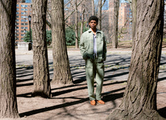 Chore Coat in Olive Green Linen